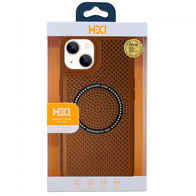 CATANES  For iPhone 13 Leather Case MagSafe HDD Back Cover/ Brown