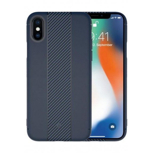 TOTU Matte Carbon Fiber Texture Case Cover for Apple iPhone X 