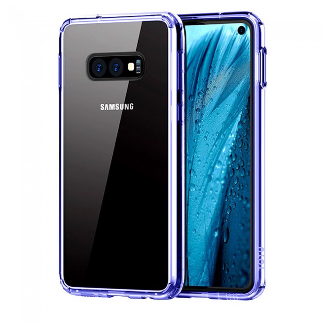 TOTU Soft Jane Series Transparent TPU Case Cover for Samsung Galaxy S10e / S10 Lite in Blue / Black Frame