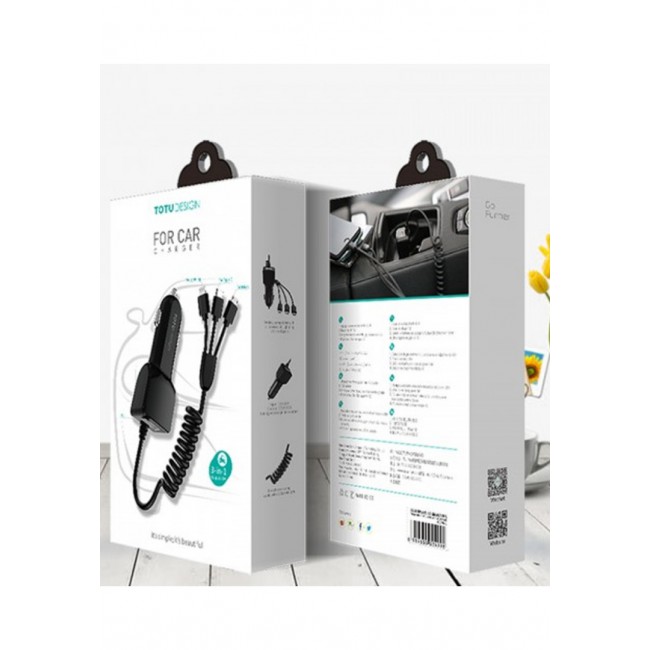 Totu Design 3-in-1 USB Lightning Type-C Mobile Car Charger
