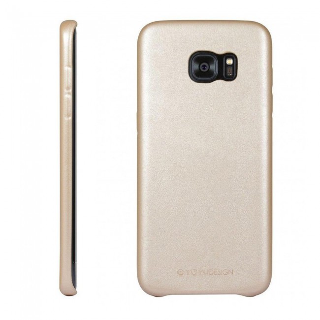 Samsung Galaxy S7 Leather Case Cover-Gold
