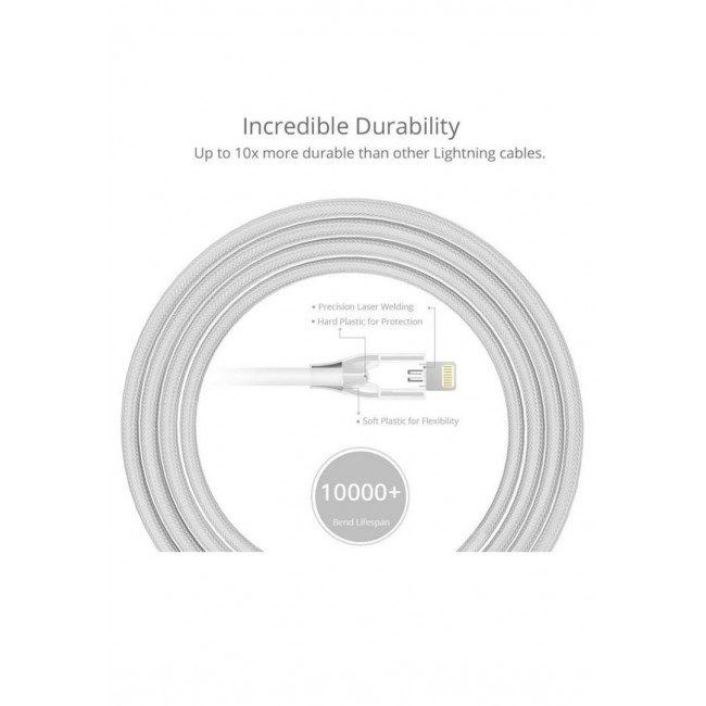 Tronsmart Nylon Doublebraided Lightning to USB Charging Cable Apple MFI Certified 4ft