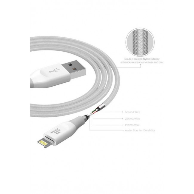 Tronsmart Nylon Doublebraided Lightning to USB Charging Cable Apple MFI Certified 4ft