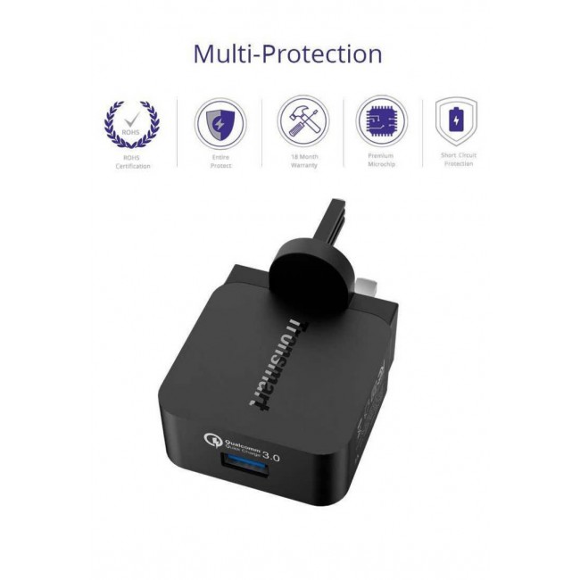 Tronsmart QC3.0 Wall Charger 18W UK – Black