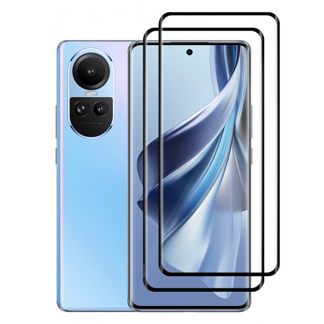 CATANES 2 Pack For Oppo Reno10 Screen Protector Full Coverage Screen Protector Clear Anti-Bubble Shield Tempered Glass Screen Protector