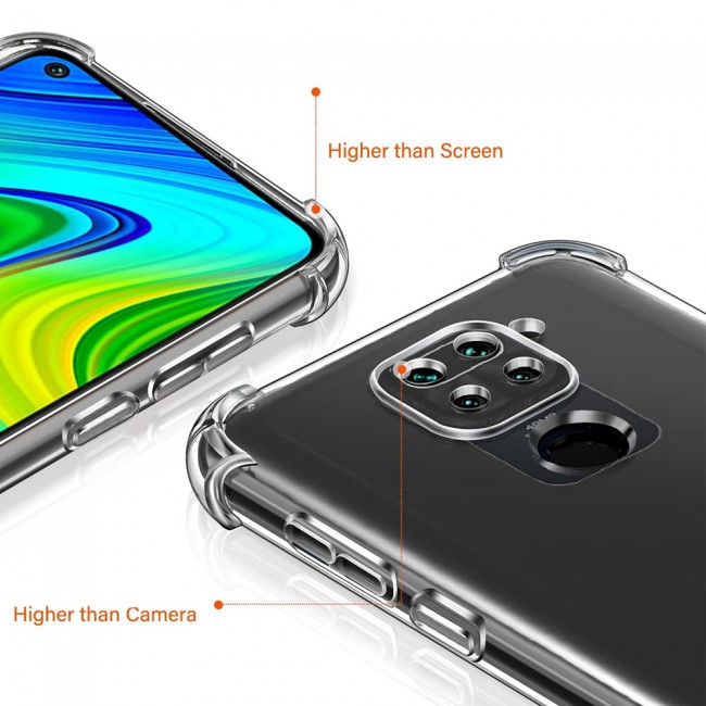CATANES For Xiaomi Redmi 10X 4G Case Cover Clear Protective TPU Four Corners Cover Transparent Soft Case