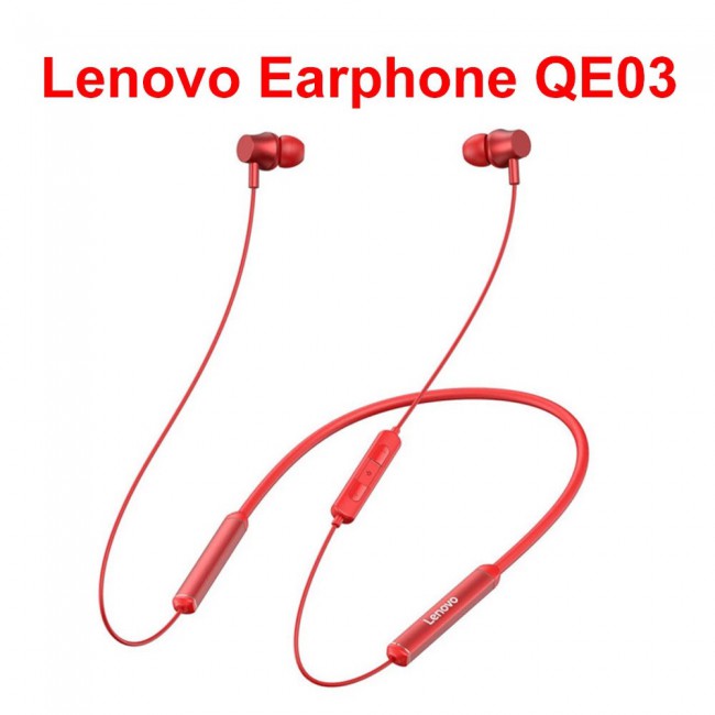 Lenovo QE03 Wireless Neckband Bluetooth Headphone Red GSMprice