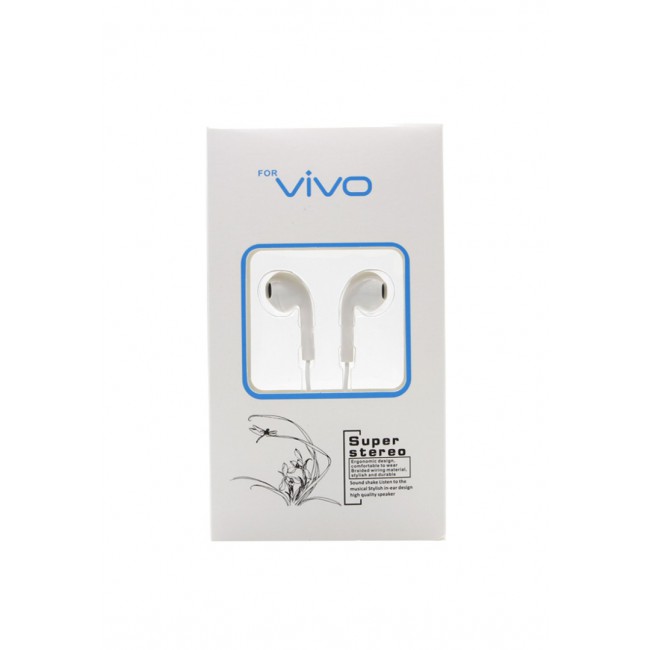 Margoun Wired Stereo Headphones with Mic for Vivo (CLT) - White