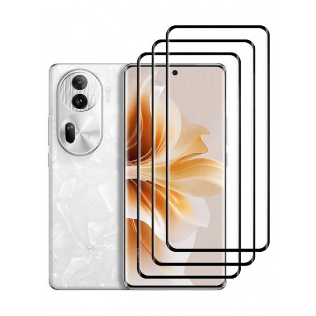 MARGOUN 3 Pack For Oppo Reno11 Pro Screen Protector Full Coverage Screen Protector Clear Anti-Bubble Shield Tempered Glass Screen Protector