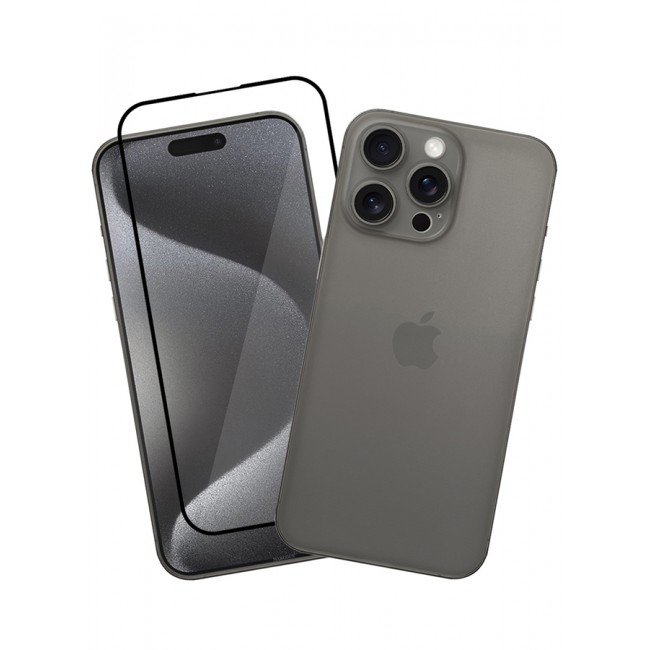 MARGOUN 2 Pack iPhone 15 Pro Max Case Cover and Screen Protector Air Skin Series Back Cover Sturdy Durable Thin Case Drop Protection Cover Clear Black