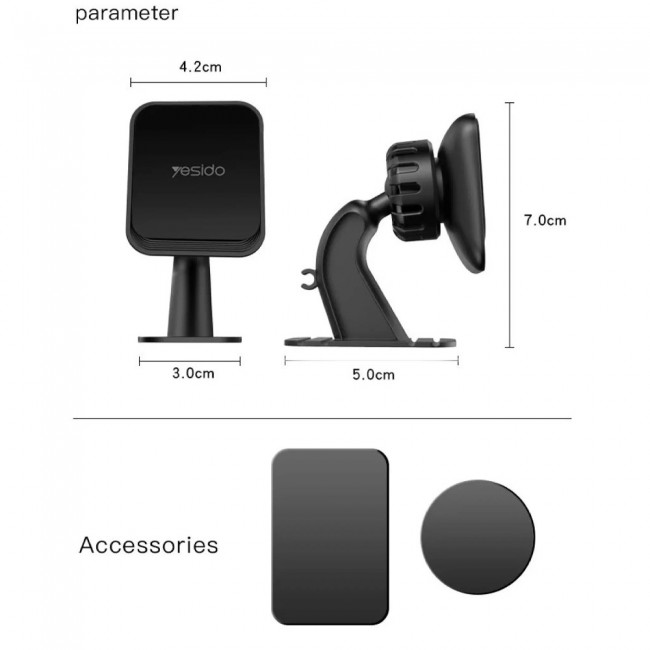 Yesido C110 Magnetic Car Mount Holder Air Vent Center Console Bracket