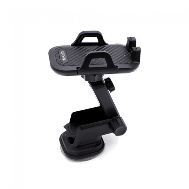 Yesido C23 Free Stretch Automatic Clip Mobile Phone Holder Car Mount - Black