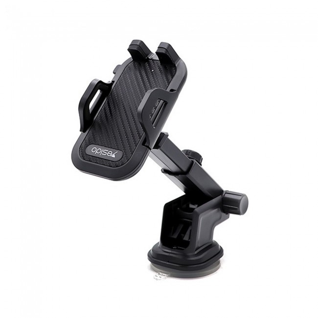Yesido C23 Free Stretch Automatic Clip Mobile Phone Holder Car Mount - Black