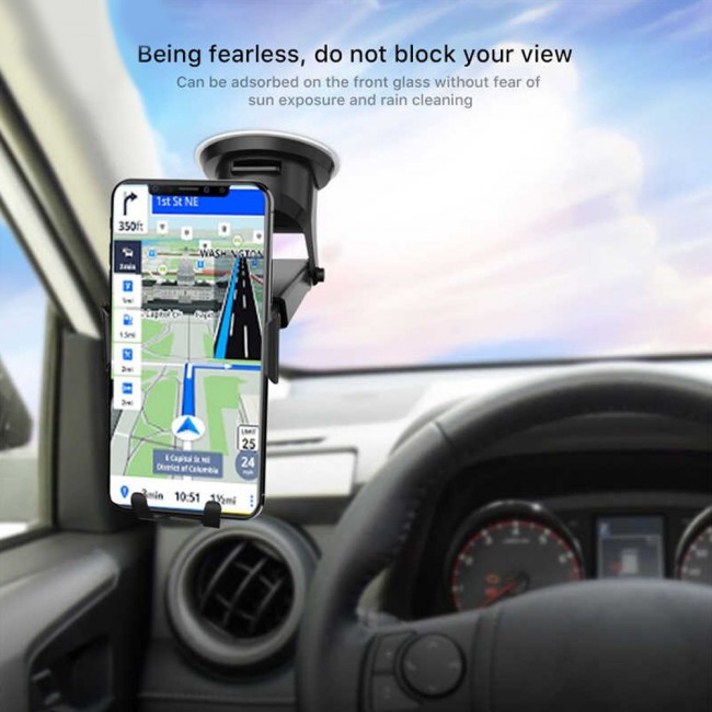 Yesido C44 Auto Clamping Car Phone Holder Stand - Black