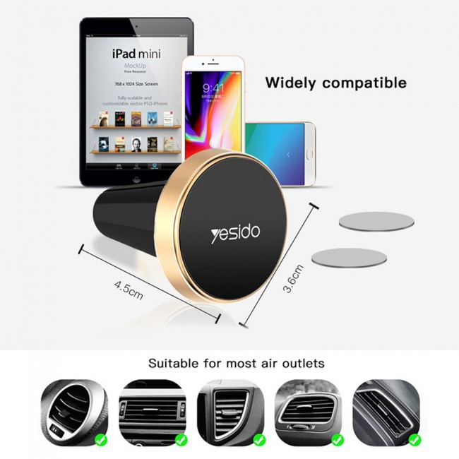 Yesido C57 Magnetic Car Air Vent Phone Holder Mount 