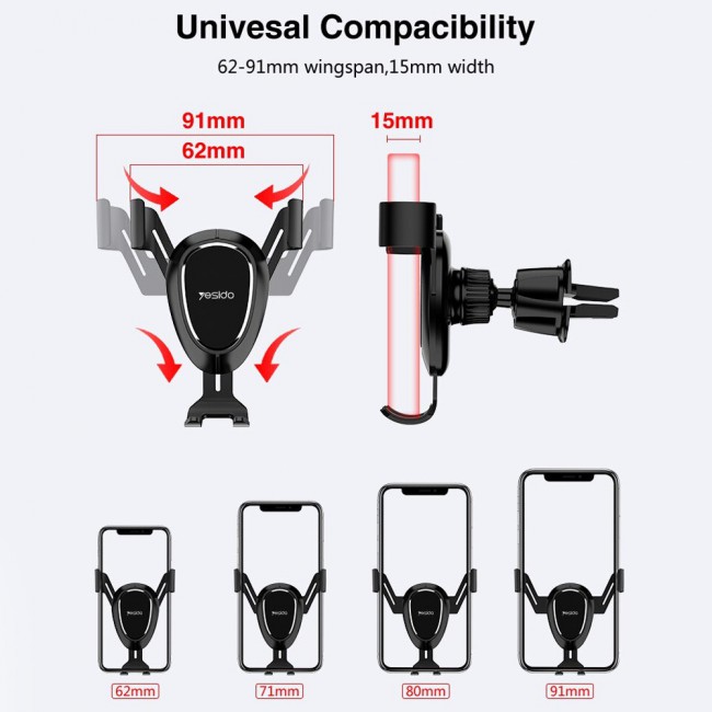 Yesido Gravity Car Phone Holder C73 360-Degree Rotation Car Mount