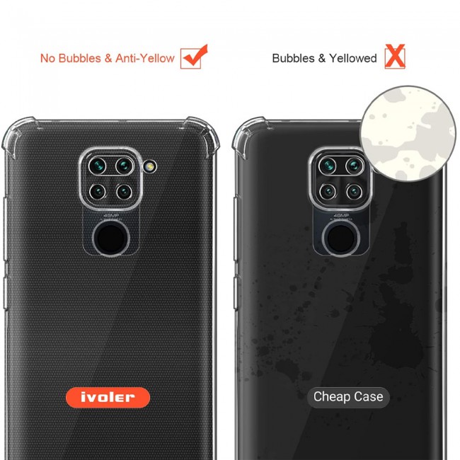 CATANES For Xiaomi Redmi 10X 4G Case Cover Clear Protective TPU Four Corners Cover Transparent Soft Case