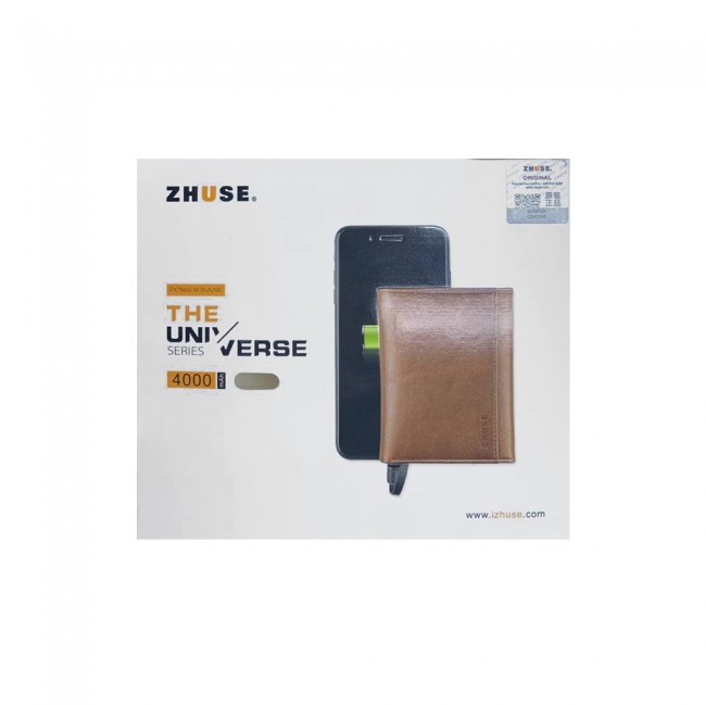Zhuse 4000mAh Power bank and Card Holder Leather Wallet Universe Series - Black
