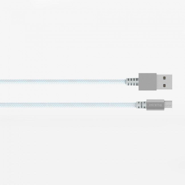 Rukini Micro USB Cable RCANBM Nylon Braided 1m / 3.3ft – Black , Silver