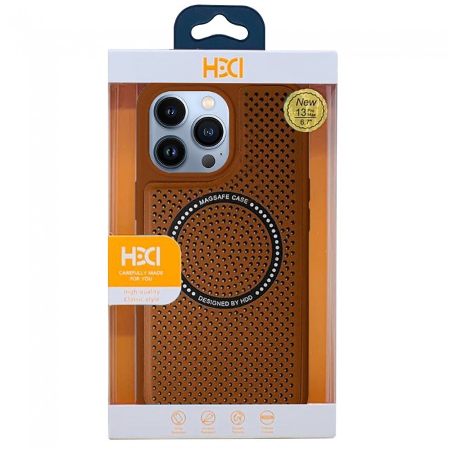 CATANES  For iPhone 13 Pro Max Leather Case MagSafe HDD Back Cover/ Brown