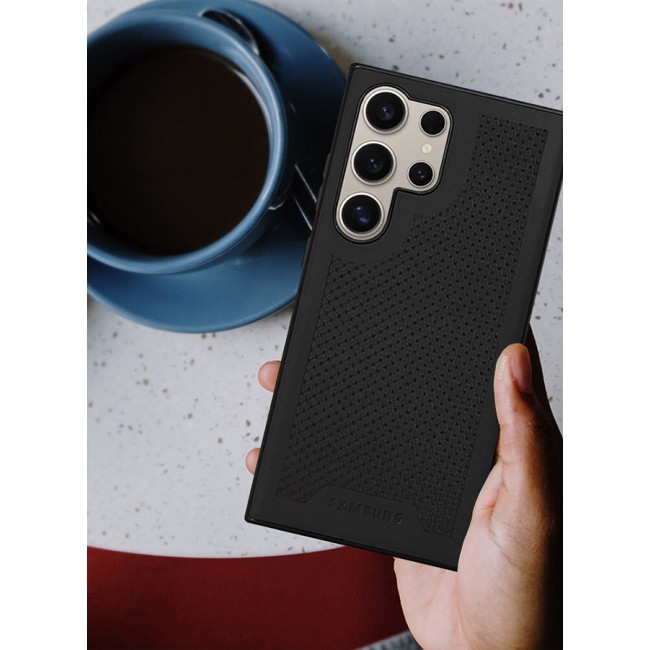CATANES Samsung Galaxy S24 Ultra Case Anti-slip Textured Design Scratch Resistant Shock Absorbing Case Cover Black