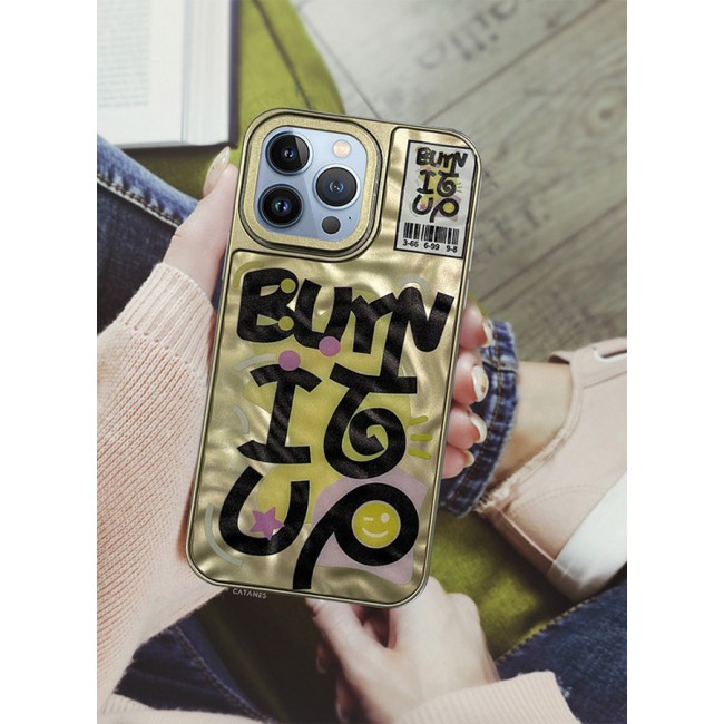 CATANES iPhone 13 Pro Max Case Cover Letter Phone Case Creative Soft Back New Design Shell Durable and Fashionable Case/Burn it Up