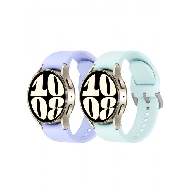 MARGOUN 2 Pack For Samsung Galaxy Watch 6/6 Classic 20mm Silicone Band Flexible and Durable Replacement Sport Strap - I