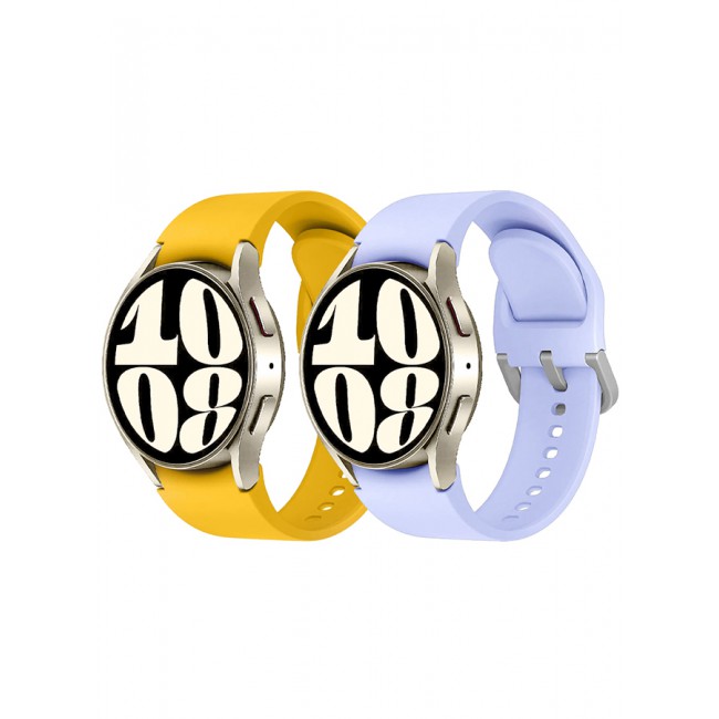 MARGOUN 2 Pack For Samsung Galaxy Watch 6/6 Classic 20mm Silicone Band Flexible and Durable Replacement Sport Strap - H