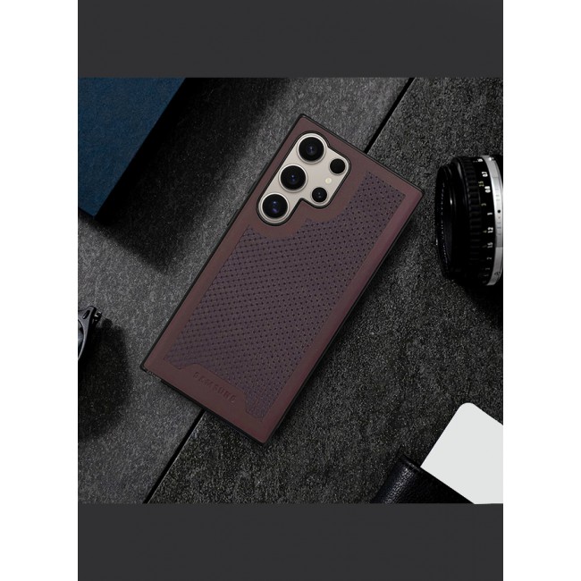 CATANES Samsung Galaxy S24 Ultra Case Anti-slip Textured Design Scratch Resistant Shock Absorbing Case Cover Maroon