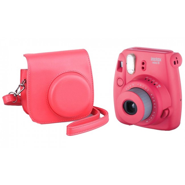Fujifilm Instax Mini Instant Film Camera with Bag Red