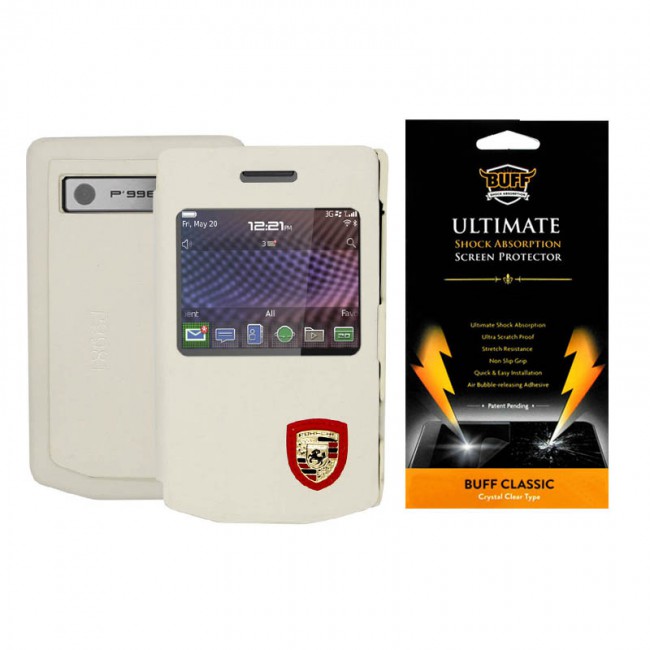 Flip Case Cover For Blackberry Porsche Design P9981 In White