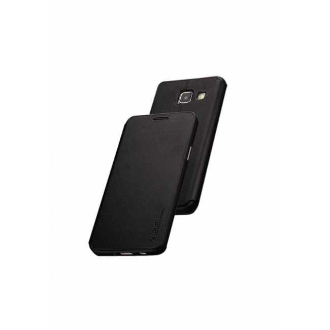 X-Level FIB Color Leather Flip Case Cover Stand for Samsung Galaxy A8 2016  Black