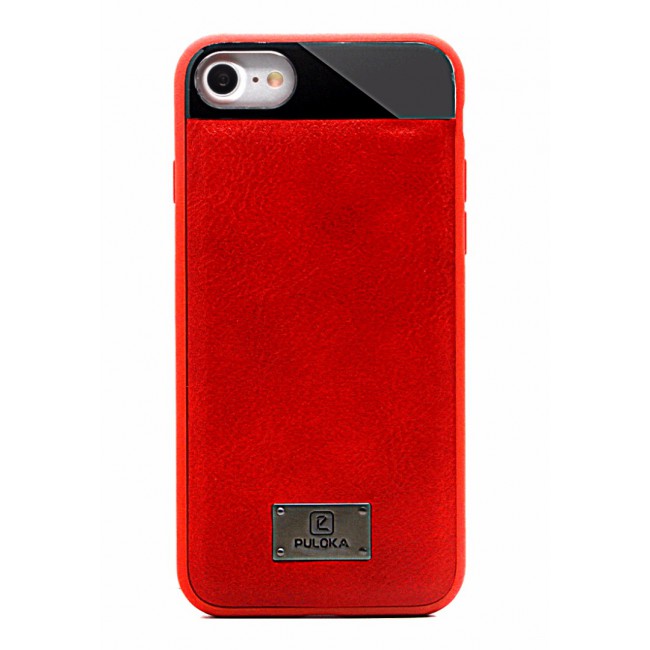 Puloka Classic Leather Series Back Case for iPhone Red