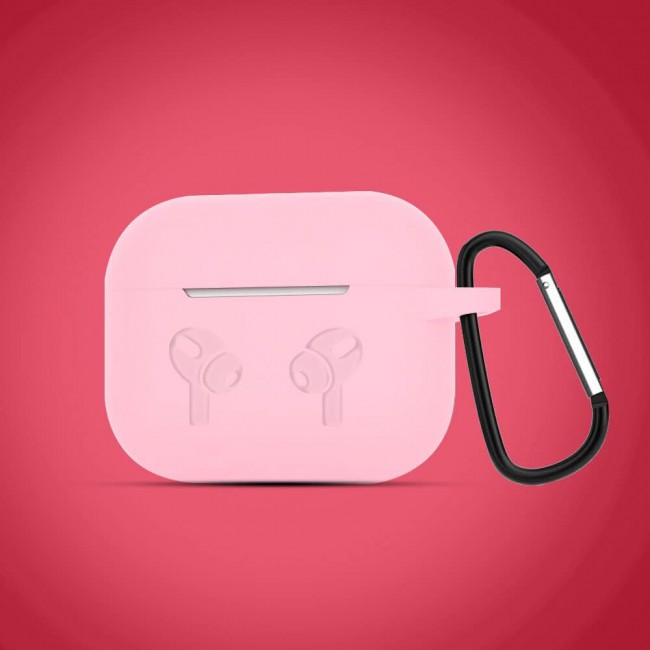 CATANES for Airpods 3 Case Cover Silicone with Clip, Airpods 3 Case 2021 3rd Generation (light pink)