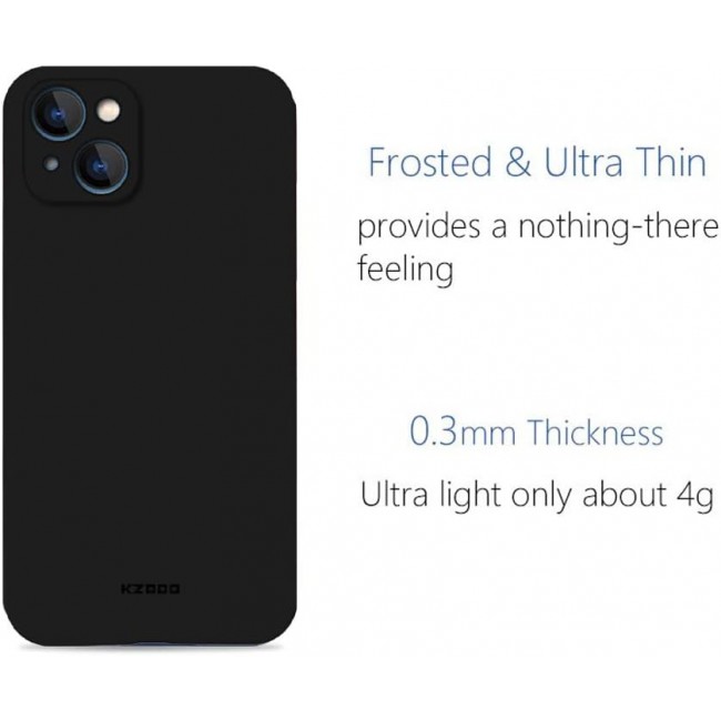 MARGOUN K-ZDOO for iPhone 14 Plus Air Skin Case All Around Full Protection Ultra Slim 0.3mm Thickness 4g Feather Weight (iphone 14 plus, black)