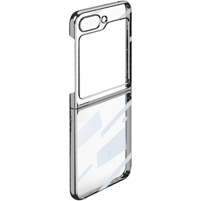 MARGOUN For Samsung Galaxy Z Flip 5 Case Slim Lightweight Electroplated Frame Folding Shockproof Protection Hard Cover (Z Flip 5 Silver)