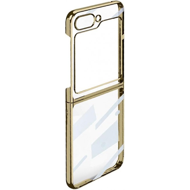 MARGOUN For Samsung Galaxy Z Flip 5 Case Slim Lightweight Electroplated Frame Folding Shockproof Protection Hard Cover (Z Flip 5 Gold)
