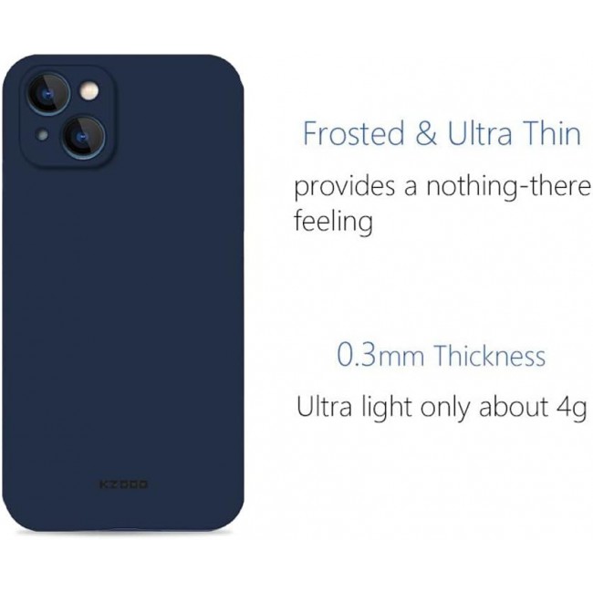 MARGOUN K-ZDOO for iPhone 14 Plus Air Skin Case All Around Full Protection Ultra Slim 0.3mm Thickness 4g Feather Weight (iphone 14 plus, blue)