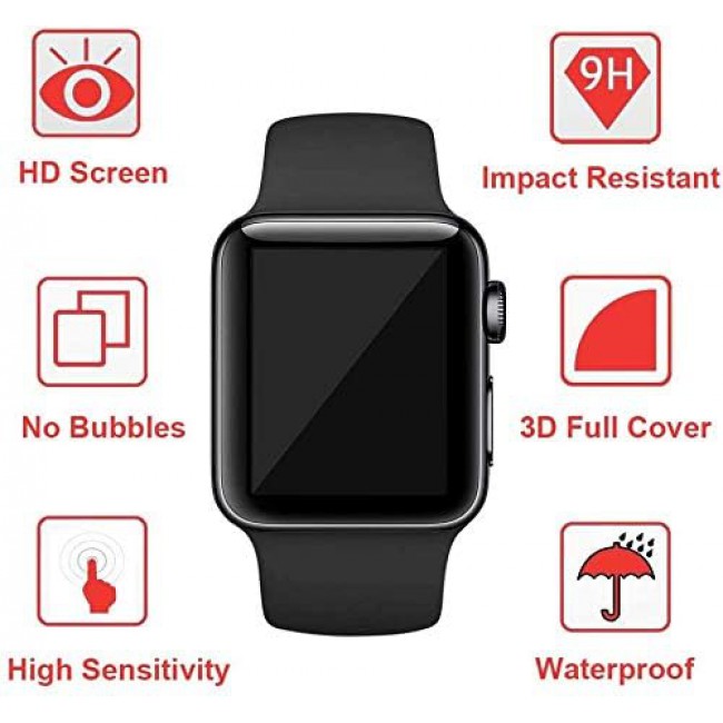 MARGOUN 2 Pack for Apple Watch 42mm Screen Protector Series 1 2 3 Screen Protector, Anti-Scratch Resistant Full Coverage Bubble-Free Screen Film
