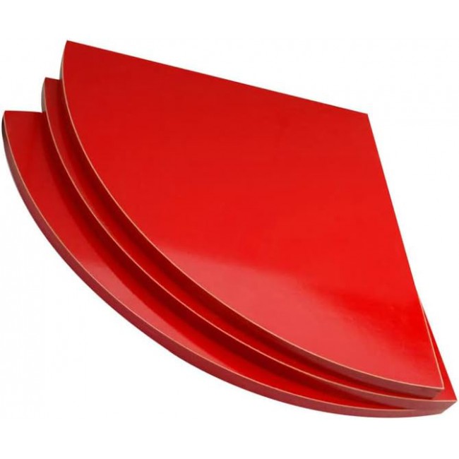 MARGOUN 3-Tier Corner Shelf Floating Wall Mount, Quarter Round Storage Shelves Corner Organizer for Bathroom Kitchen Bedroom Living Room (16 cm, red)