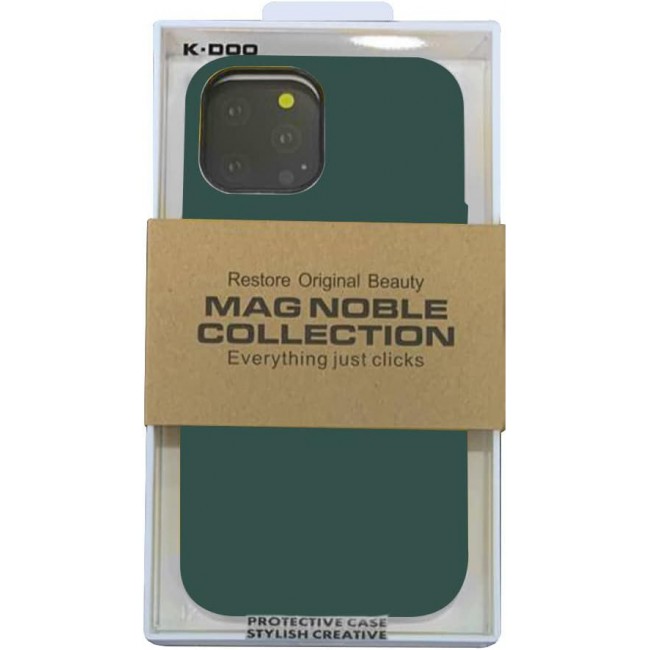 K-Doo Case for iPhone 13 Pro Max Mag Noble Collection Premium PC+PU Leather Case with Magsafe Official Design Phone Cover (iphone 13 pro max, dark green)