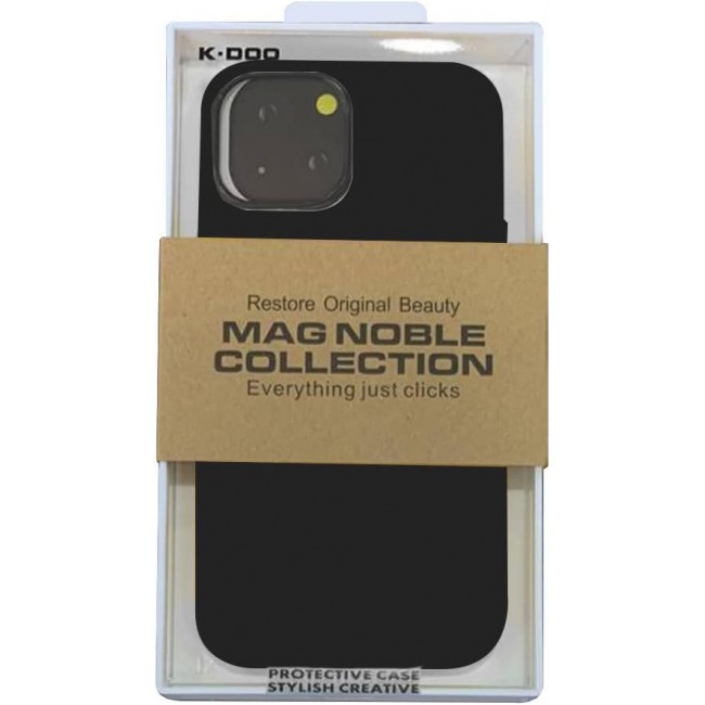 K-Doo Case for iPhone 13 Mag Noble Collection Premium PC+PU Leather Case with Magsafe Official Design Phone Cover (iphone 13, Black)
