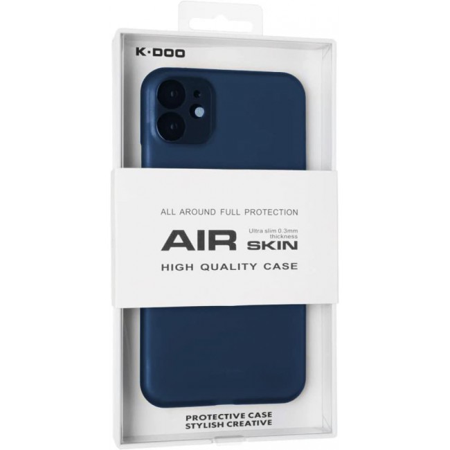 K-DOO for iPhone 12 Air Skin Case All Around Full Protection Ultra Slim 0.3mm Thickness 4g Feather Weight (iPhone 12, Blue)