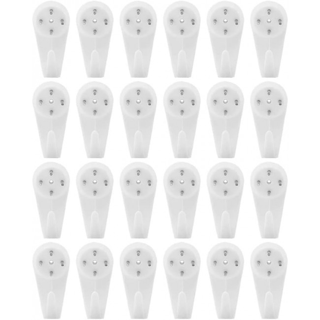 MARGOUN Plastic Hardwall Hanger Hooks Concrete Hanging Hooks Invisible Nail Wall Hooks Wall Mount Non-Mark Hooks (Large, 24)