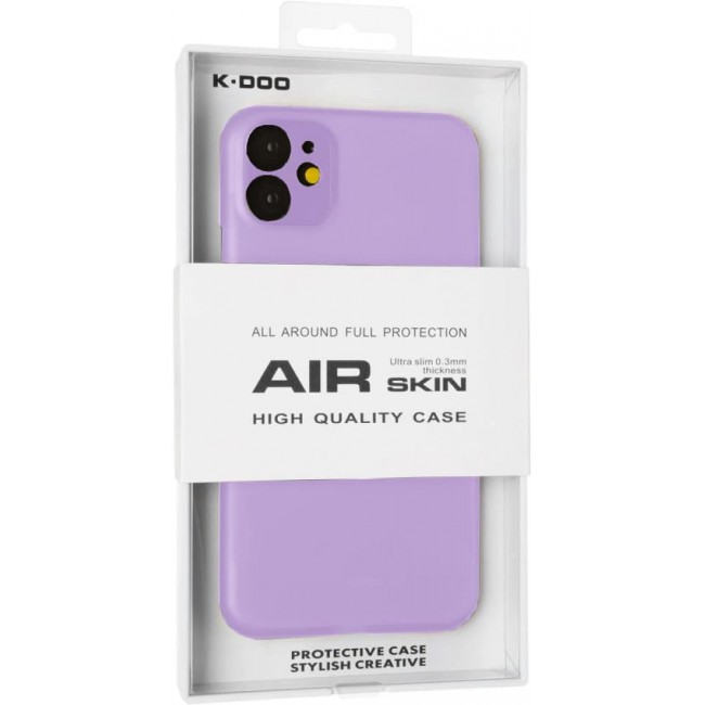 K-DOO for iPhone 12 Air Skin Case All Around Full Protection Ultra Slim 0.3mm Thickness 4g Feather Weight (iPhone 12, Purple)