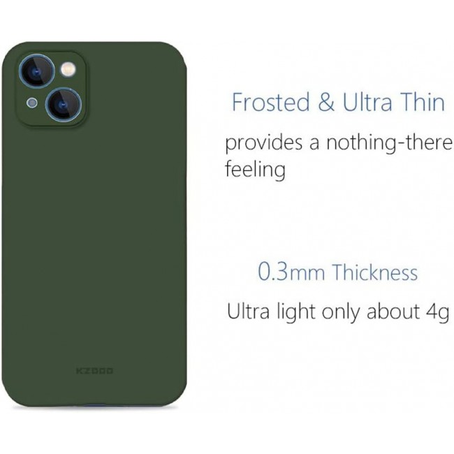 MARGOUN K-ZDOO for iPhone 14 Plus Air Skin Case All Around Full Protection Ultra Slim 0.3mm Thickness 4g Feather Weight (iphone 14 plus, green)