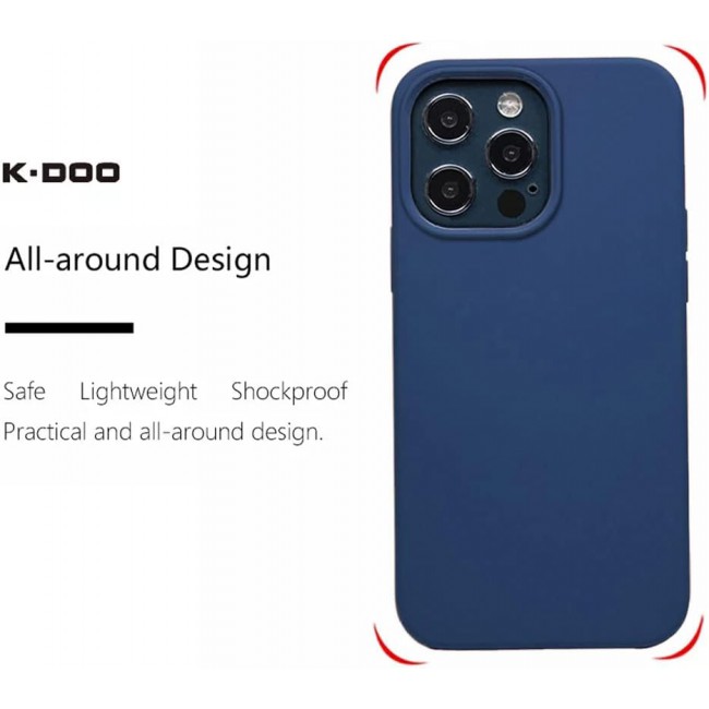K-Doo iCoat Liquid Silicon Case for iPhone 13 Pro Anti-Shock Mobile Cover Original Gel Back Case (iPhone 13 Pro, Blue)