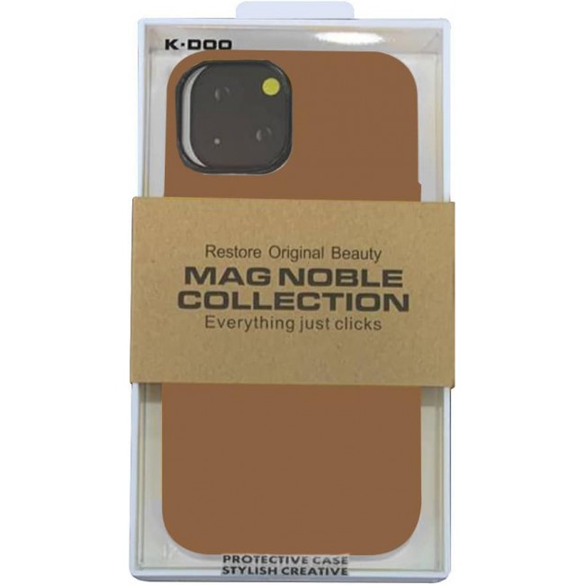 K-Doo Case for iPhone 13 Mag Noble Collection Premium PC+PU Leather Case with Magsafe Official Design Phone Cover (iphone 13, Brown)