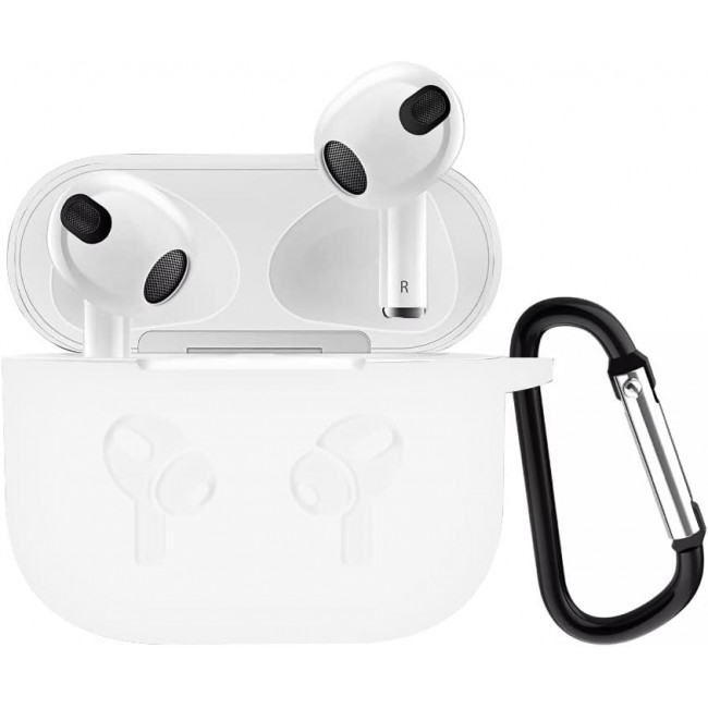 CATANES for Airpods 3 Case Cover Silicone with Clip, Airpods 3 Case 2021 3rd Generation (Transparent Matte)