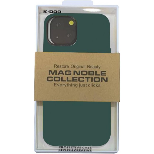K-Doo Case for iPhone 13 Mag Noble Collection Premium PC+PU Leather Case with Magsafe Official Design Phone Cover (iphone 13, dark green)